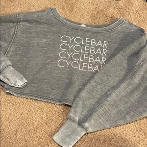 Cycle bar Gray Crop Sweatshirt
